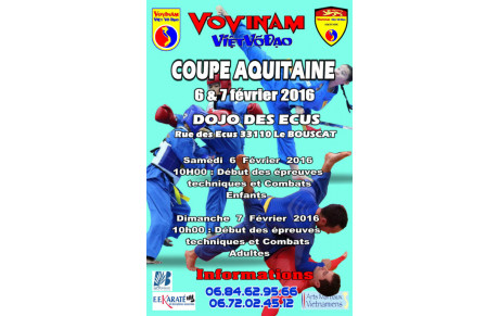 COUPE D'AQUITAINE  LE 06 et 07 FEVRIER 2016 LE BOUSCAT
