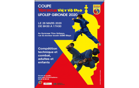 COUPE DE GIRONDE UFOLEP LE 28 MARS 2020 AU GYMNASE TITOU VALLAEYS RUE DOCTEUR BOUTIN 33390 BLAYE